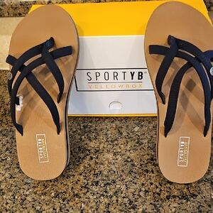 SPORTYB Yellowbox Tan & Black Strappy Sandals